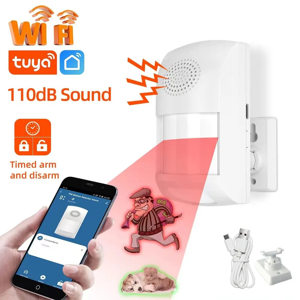 Tuya WiFi Infrared Motion Detector PIR Sensor Smart Home Burglar Alarm Sensor Security Protection Remote Monitor Smart Life APP