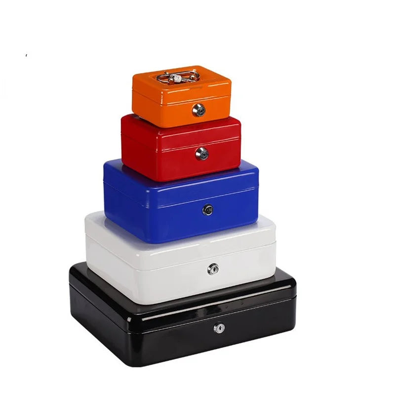 Key Mini Small Steel Safe Store Content Boxes Paper Piggy Bank-Card Document Safes