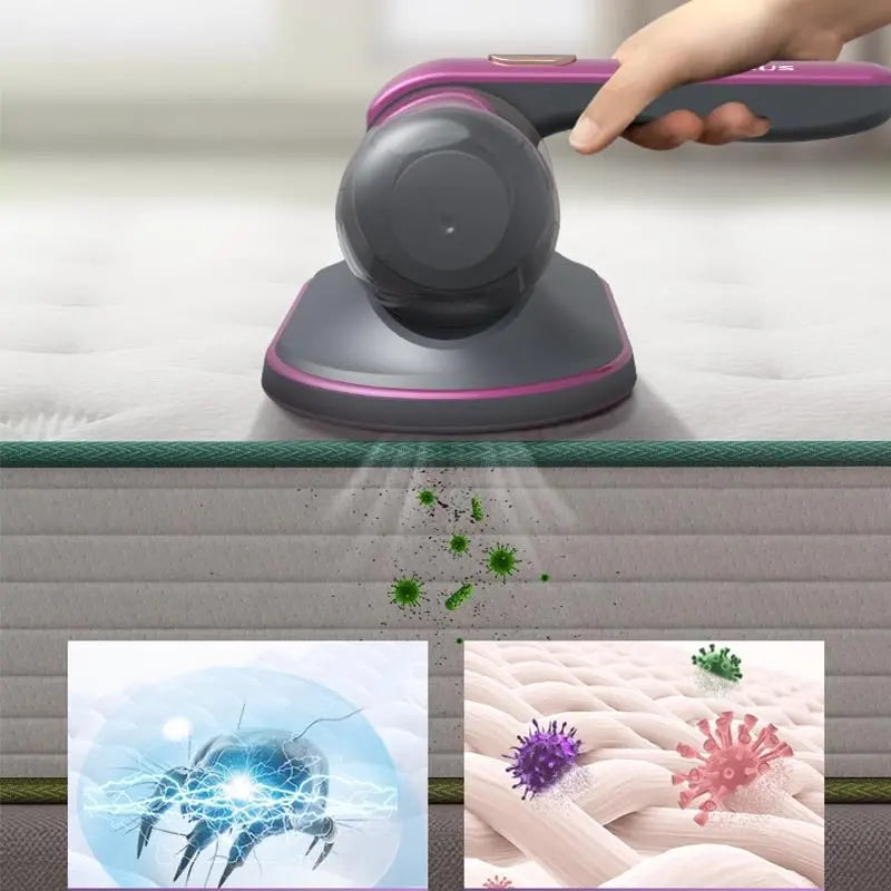 Mite Remover Wireless Bed Vacuum Cleaner Mite Removal Instrument UV Vacuum Mites Eliminator Cleaning Machine For Bed Pet Carpet