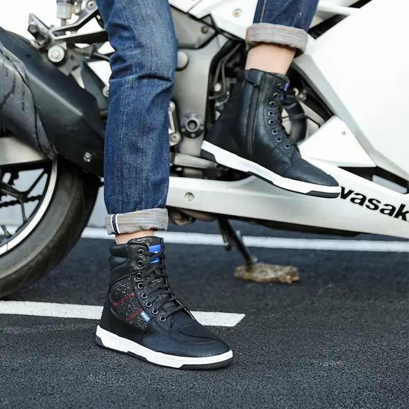 Motorcycle Boots For Men Off-road Motorbike Racing Shoes Riding Equipment Breathable Black Boots Durable  Shockproof Soft