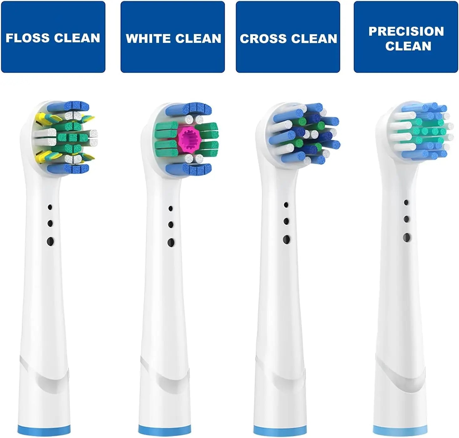 16PCS Replacement Brush Head for OralB Compatible Electric Toothbrush Head Including 4 Precision 4 Floss 4 Cross and 4 Whitening