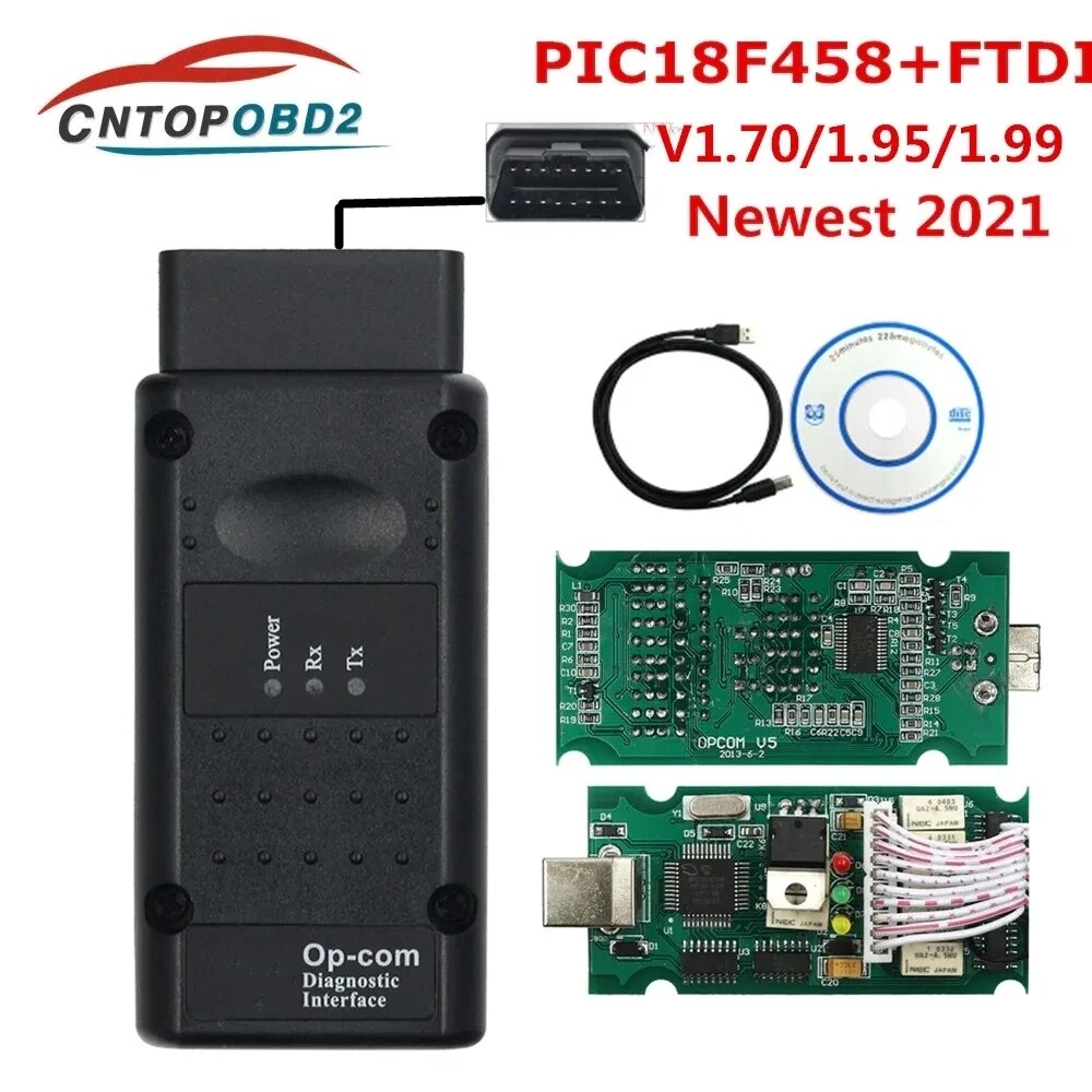 New Opcom 2021 200603a OP COM 1.95 1.99 PIC18F458 FTDI Can be Flash update OBD2 Car CAN BUS Diagnostic Tool For 0pel Until 2021