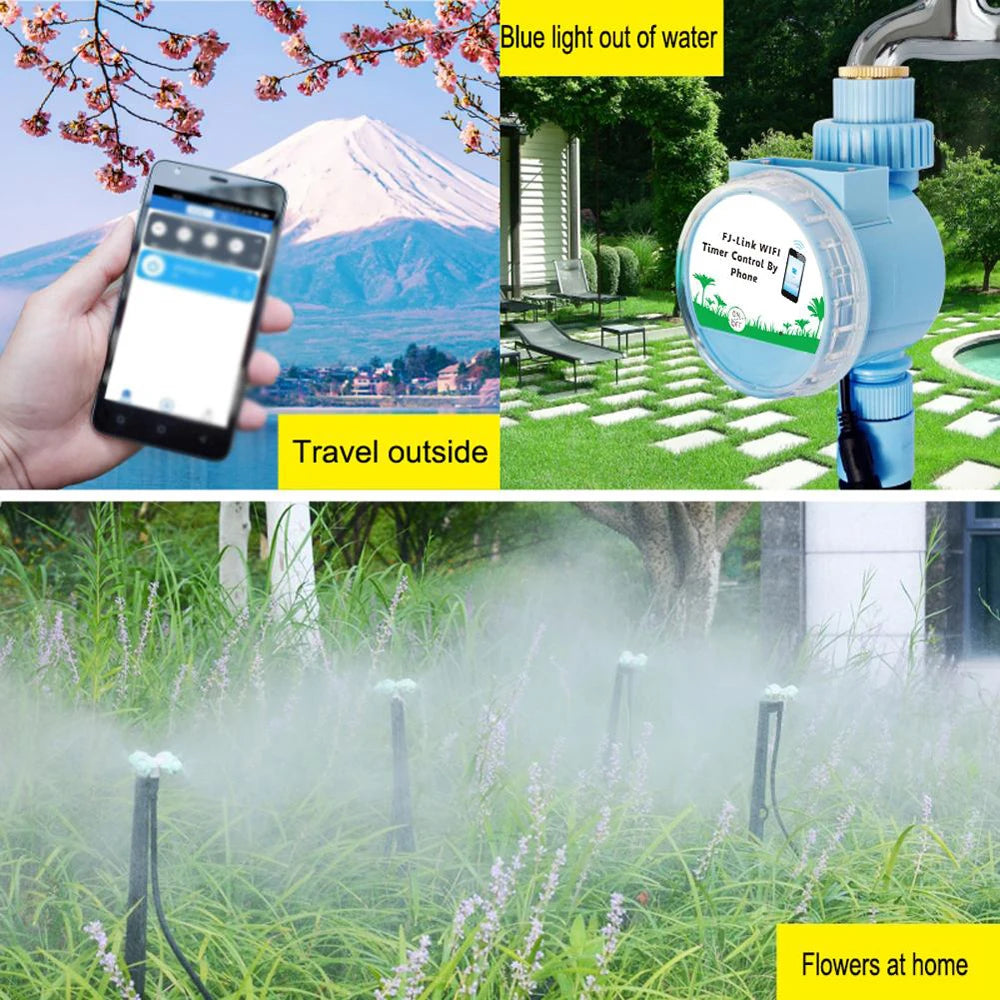 Tuya Smart Garden Watering Timer WiFi Automatic Drip Irrigation Controller Smart Water Valve with APP Remote Control Function