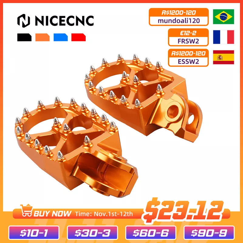 NICECNC Foot pegs Foot Rests Pedals For KTM 690 ENDURO/ 690 SMC R 2008-2021 1050/1090/1190/1290 ADVENTURE/R/S/T 2013-2021 2020