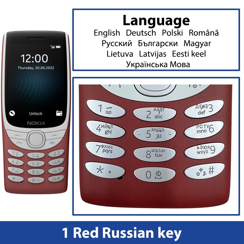 New and Original Nokia 8210 4G Feature Phone 2.8 Inch Display Bluetooth 5.0 1450mAh Dual SIM FM Torch Rugged Push-button Phone