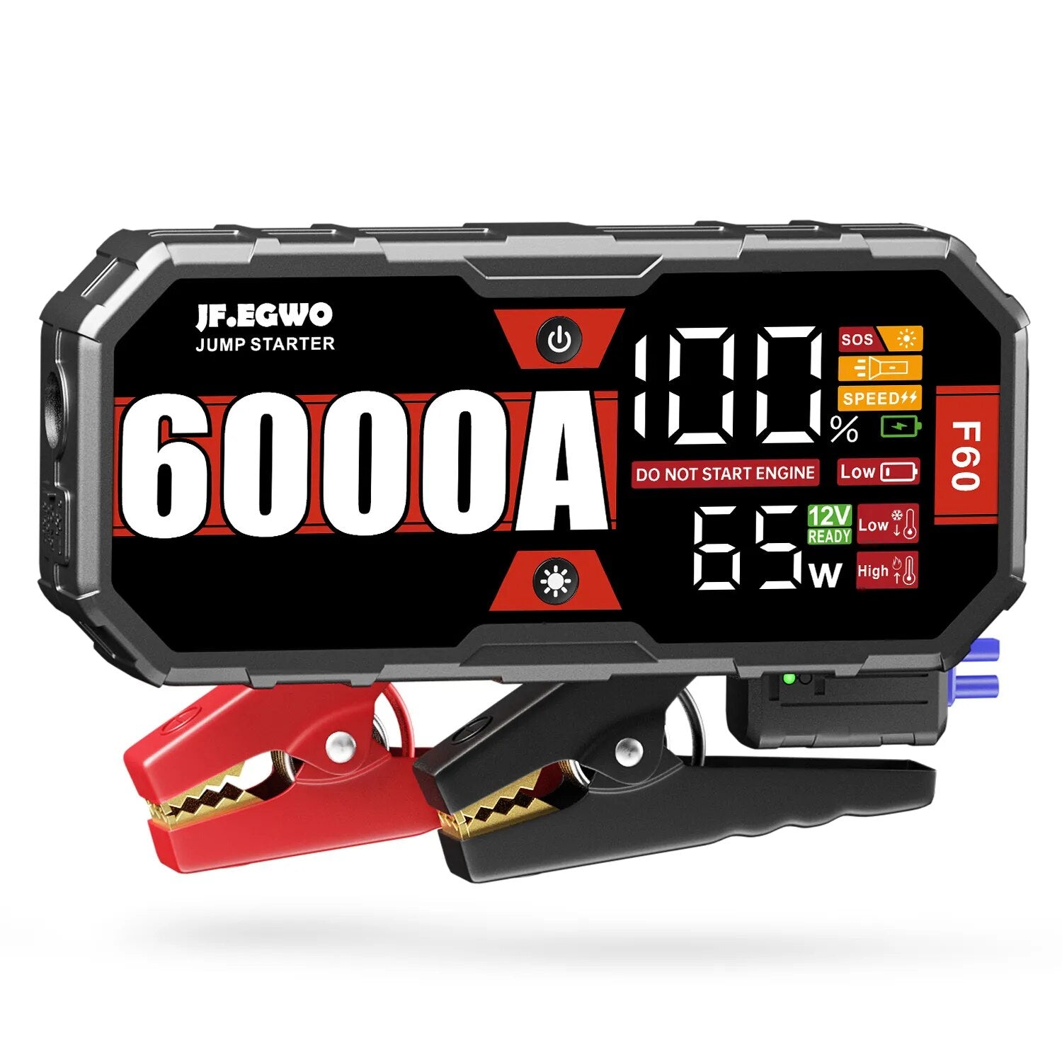 6000A Jump Starter Power Bank Car Booster Battery Portable Charger motorcycle Auto Starting Device Emergency PD65W 12V 30000mah