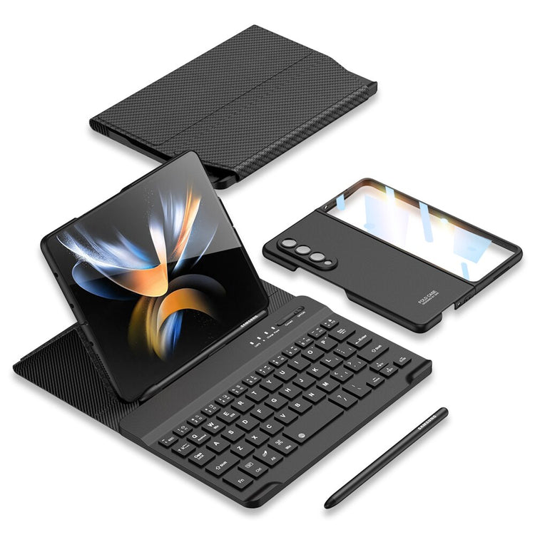 Magnetic Wireless Bluetooth Stand Leather Case For Samsung Galaxy Z Fold 3 4 Case keyboard protector With Pen Slot For Fold4 3