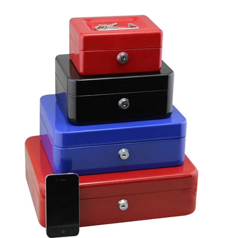 Key Mini Small Steel Safe Store Content Boxes Paper Piggy Bank-Card Document Safes