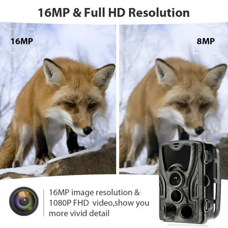 Night Vision Hunting Trail Camera 1080p Wildlife Camera Outdoor 16mp Hunting Cameras Hc801a Motion Activated Ip65 Pir Sensor