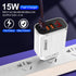 3 Ports USB Quick Charging 3.0 Wall Charger Cell Phone Fast Charging Mobile Phone Adapter with LED Digital Display for iPhone