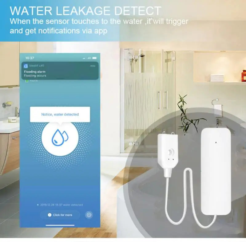 Tuya Zigbee/WIFI Smart Water Leakage Alarm Sensor Smart Life Water Overflow Alarm Detector Flood Sensor For Alexa Google Home