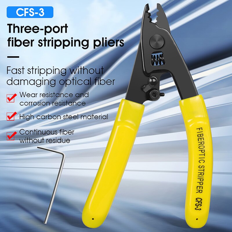 CFS-3 Three-port Fiber Optical Stripper Wire Strippers FTTH Tools Optical Fiber Stripping Pliers