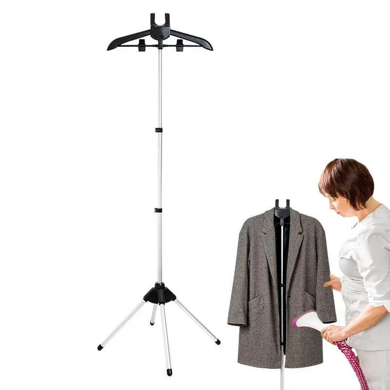Garment Hanger Rack Iron Ironing Clothes Hanger Steamer Handheld Stand Folding Garment Rack Clothing Telescopic Rod For Clothes