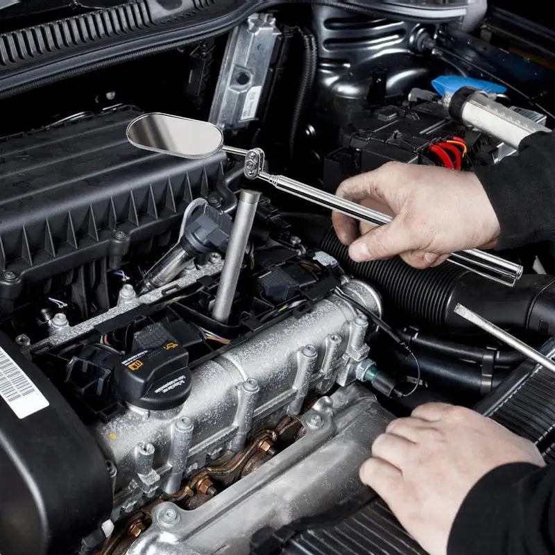 Mechanics Mirror Inspection Mirror Telescoping Mirrors rotable Mechanic Tools mirror with LED Light Telescoping Handle For Car