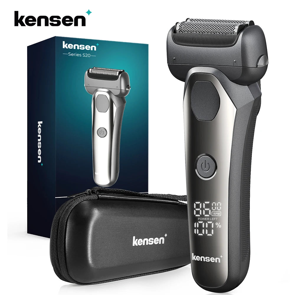 Kensen S20 Electric Shaver for Men 3D Floating Blade Washable Type-C USB Rechargeable Beard Razor Trimmer Machine For Barber