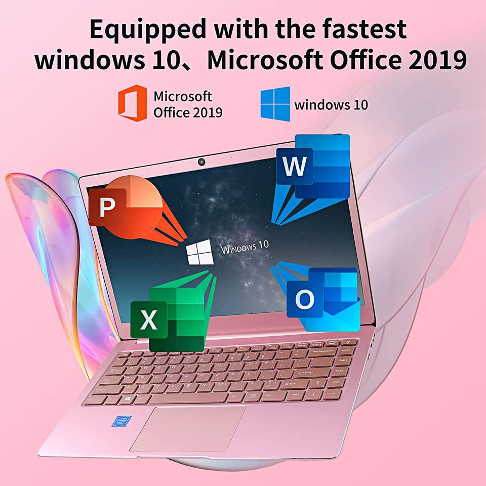 CRELANDER Pink Laptop 14 Inch Intel J4125 Processor 8GB DDR4 Windows 10 Metal Notebook Computer PC Portable Laptop For Student
