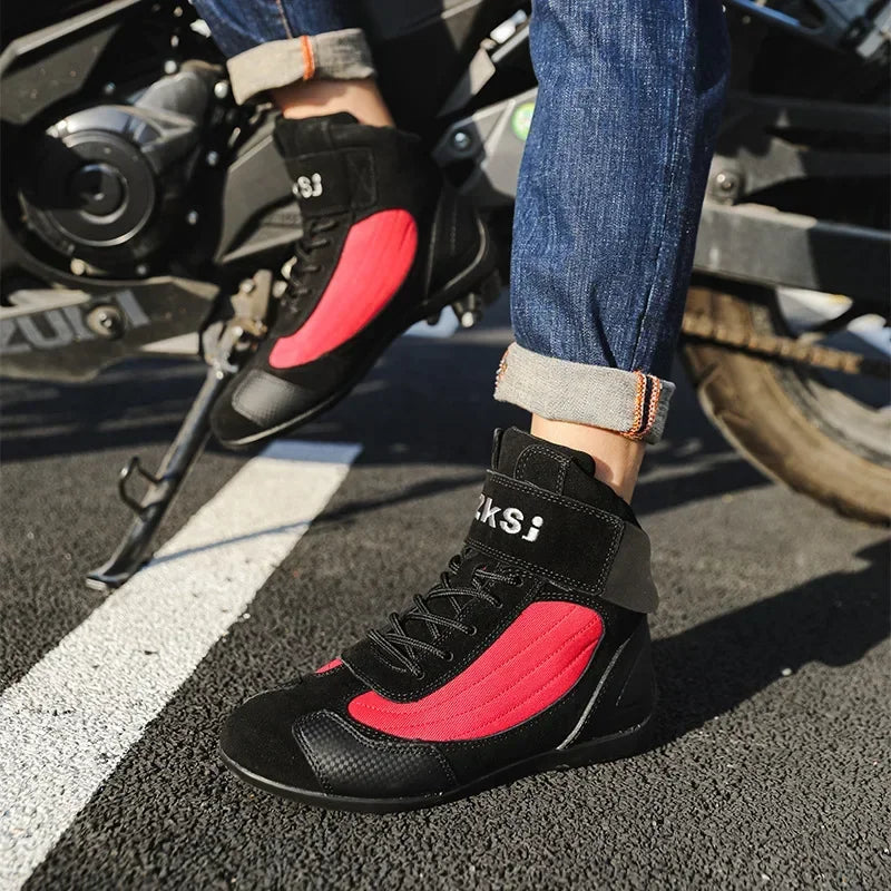 Motorcycle Boots Men Waterproof Off-road Motorbike Racing Motorcyclist Shoes Riding Shockproof Breathable Durable Equipment