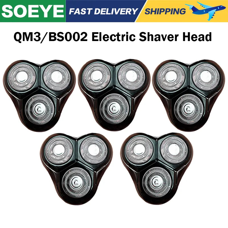 1/3/5 pcs Replaceable Head for QM3/BS002 Electric Shaver 3D Floating Head IXP7 Waterproof Electric Razor Accessories