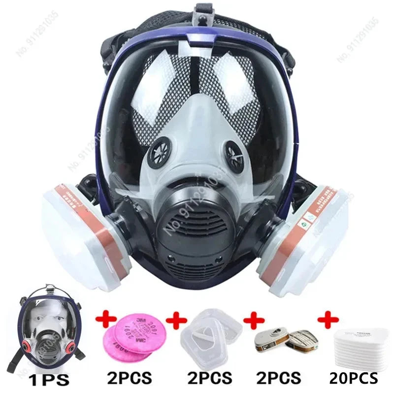Chemical Mask 6800 Gas Mask Dustproof Respirator Paint Pesticide Spray Silicone Full Face Filters for Laboratory Weldin