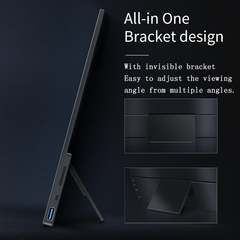 15.6 inch 1080p Touch Screen IPS Portable Monitor with HDR USB-C HDMI-Compatible for Mobile Laptop Xbox PS4/5 Switch Metal Shell