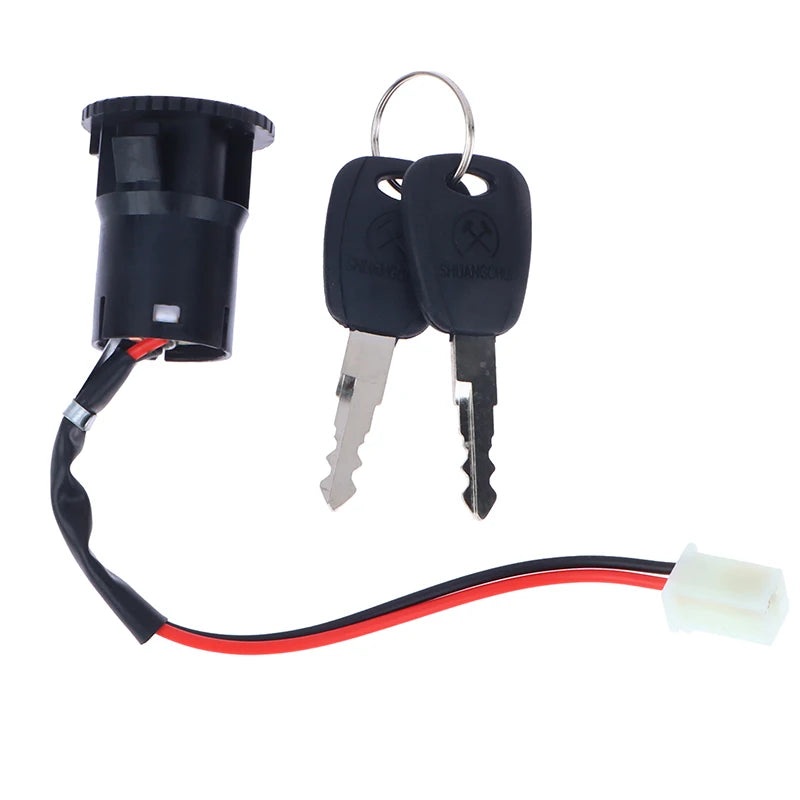 2 Wires Ignition Switch with 2 Keys On-Off Lock for Electrical Scooter ATV Pocket Bikes Motorcycle Motorbike ATV Quad Bike 1Set