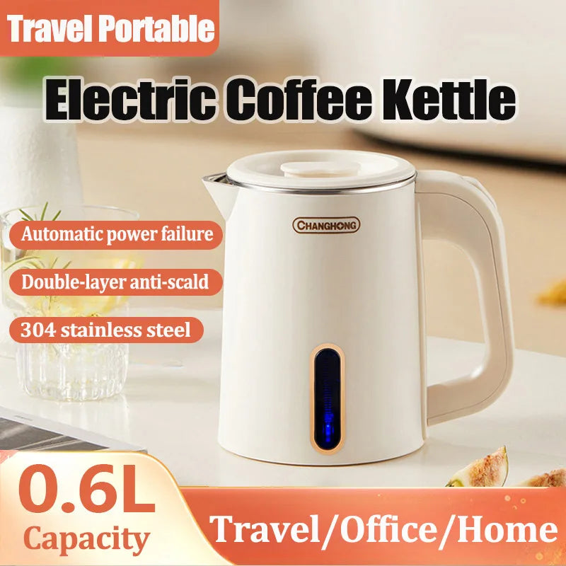 220V 0.6L/1L Electric Coffee Pot Electric Espresso Pots Make Tea Heat Milk Portable Travel Home Stove Top Kettle Coffeeware