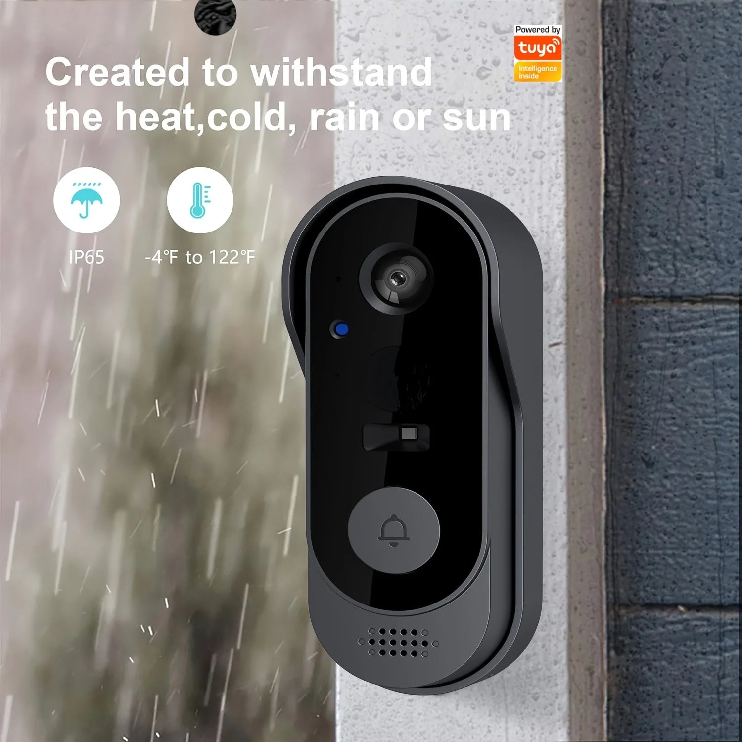 Wireless Waterproof Doorbell Camera with HD Video, Night Vision & Voice Change - Smart Home Security System Monitor Smart Life