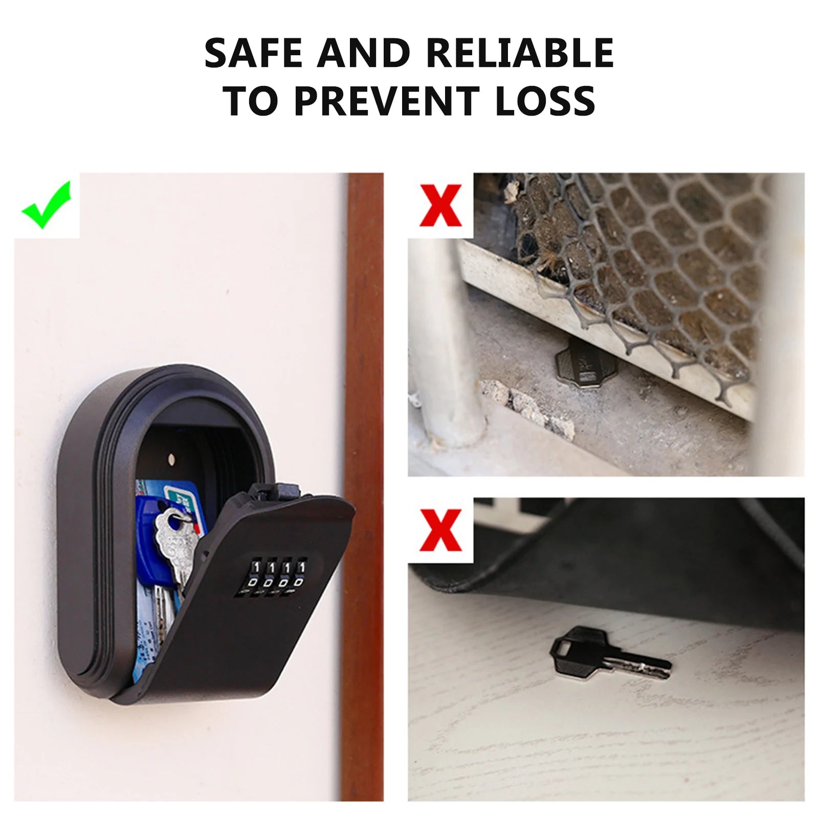 Plastic Door Key Storage Password Box Waterproof Wall Mount Key Lockbox For Homes Key
