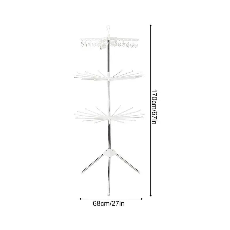 Laundry Drying Rack 360 Rotatable Tripod Airer For Clothes Indoor Outdoor Laundry Hanger For Towels Socks Underwear Shirts