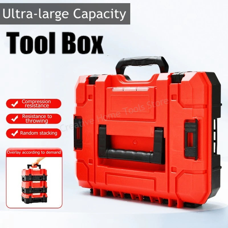 Tool Box Stackable Screws Organizer Box Portable Toolbox Suitcase Electrician Hardware Tool Storage Box Home Garage Tool Case