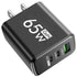 65W GaN Fast Charger Adapter Type C PD Quick Charge Mobile Phone Wall Charger Multiple Charging Ports for IPhone Huawei Xiaomi