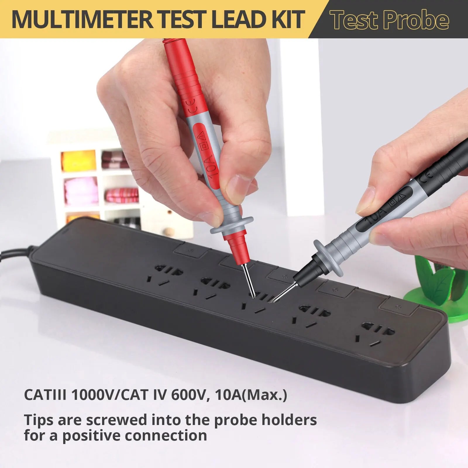 AMTOVL 24 In 1 Multi Test Leads Kit Electrical Multimeter Test Lead With Alligator Clips Test Probe Spring Grabber Banana Plug