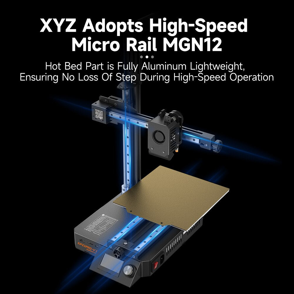 KINGROON KP3SPRO V2 3D Printer Klipper Board Super Fast Printing Size 200*200*200mm Auto Leveling Upgraded KP3S Pro Touch Screen
