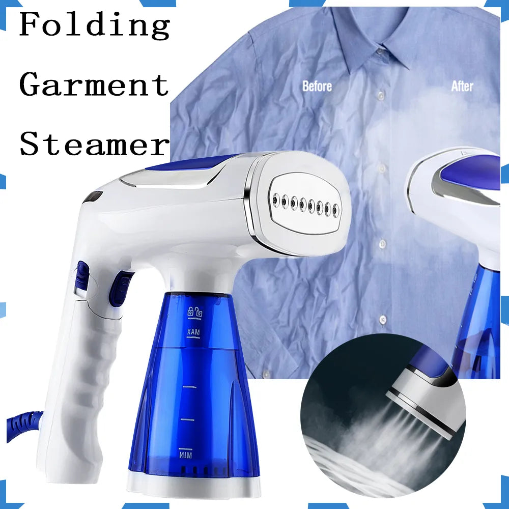 Foldable Garment Steamer 1600W Powerful Handheld Steam Iron for Clothes 200ML Home Travel Portable Fast-Heat Ironing Machine