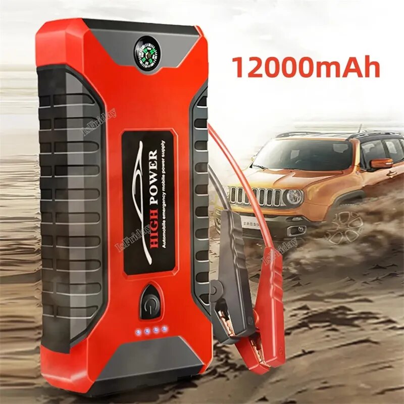 12V Car Jump Starter Power Bank Portable Car Battery Booster Charger Starting Device Auto Emergency Start-up Lighting