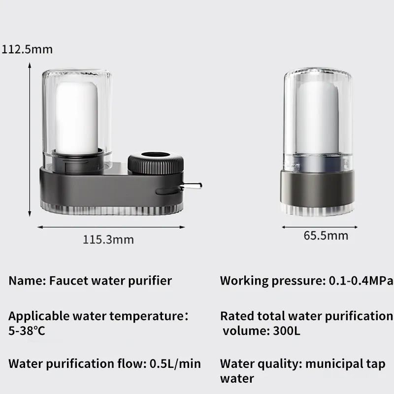 Tap Water Purifier Faucet Water Filter for Sink Kitchen Faucet Washable Ceramic Percolator Bathroom Filtration Purifie Sprayer