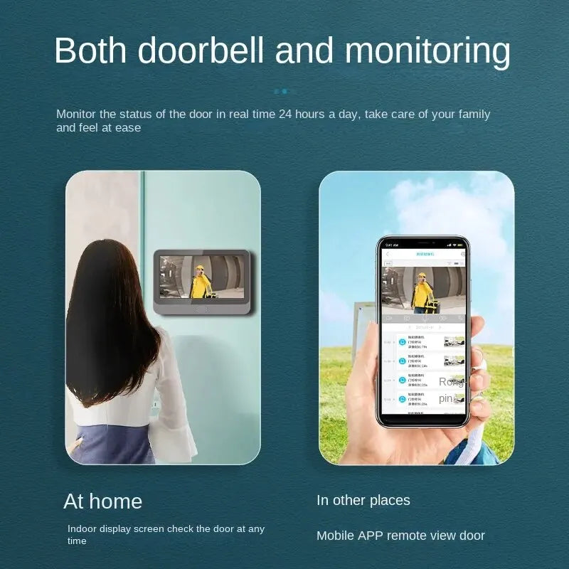 4.3 Inch WiFi Peephole Tuya Smart 1080P WiFi Peephole Video Camera Home Security Night Vision Video Door Camer
