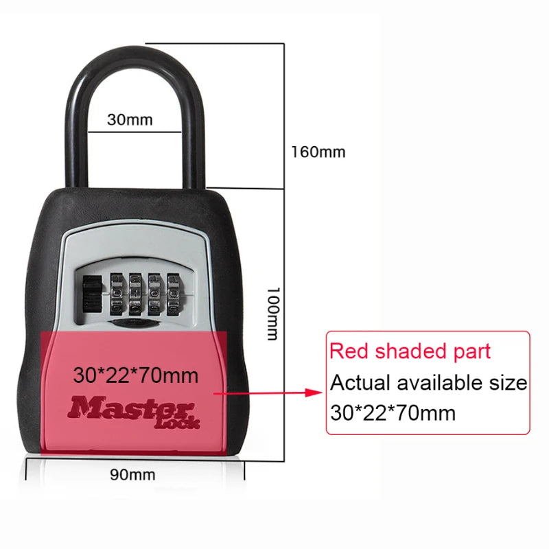 Master Lock Outdoor Key Safe Box Keys Storage Box Padlock Use Password Lock Alloy Material Keys Hook Security Organizer Boxes