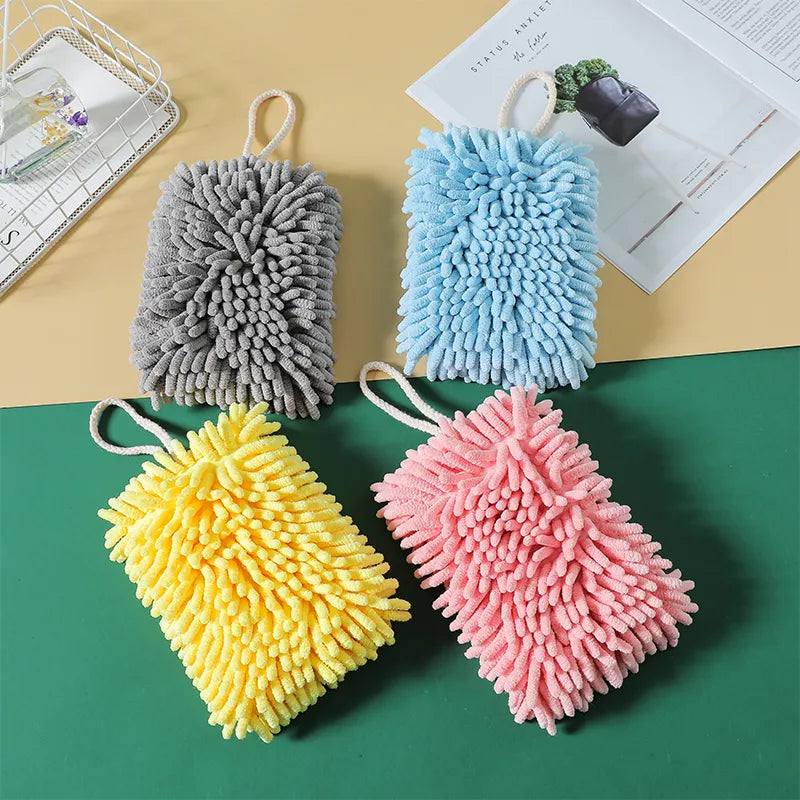 Quick DryHand Towels Kitchen Bathroom Hand Towel Ball with Hanging Loop Microfiber Towel Cleaning Cloth Kitchen Towel