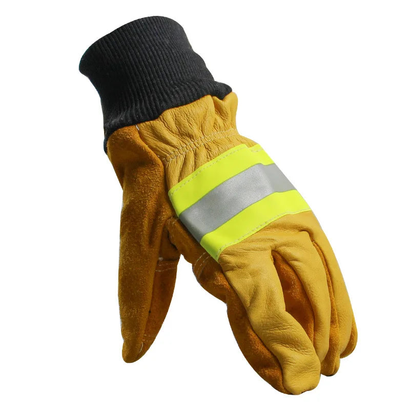 Cow Leather Fire Gloves Heat Resistant Radiant Work Protection Fireproof Gloves for Protecting Rescuers'hand Safety Gloves