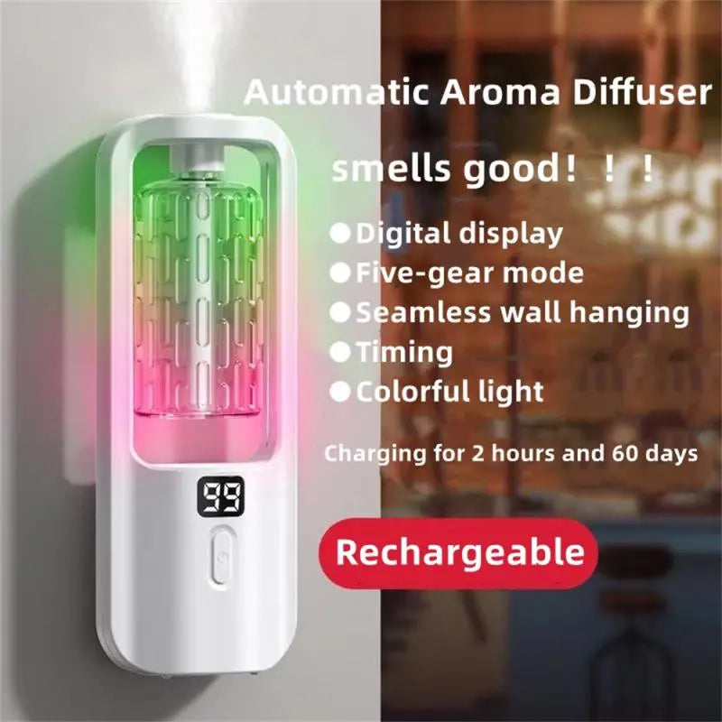 Fragrance Essential Oil Aromatherapy Machine Aroma Diffuser 5gear Mode Colorful Light Timing Air Freshener Living Bedroom Toilet