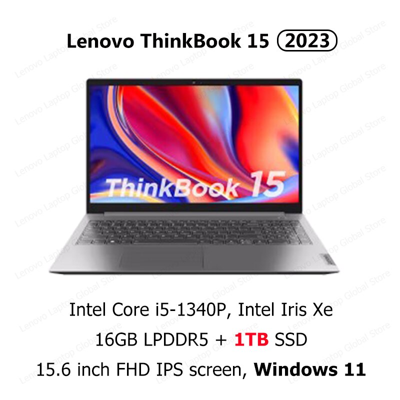 Lenovo ThinkBook 15 2023 Laptop 13th Gen Core i5-1340P Intel Iris Xe 16GB+512G/1T/2TB SSD 15.6-Inch FHD IPS Screen Notebook PC