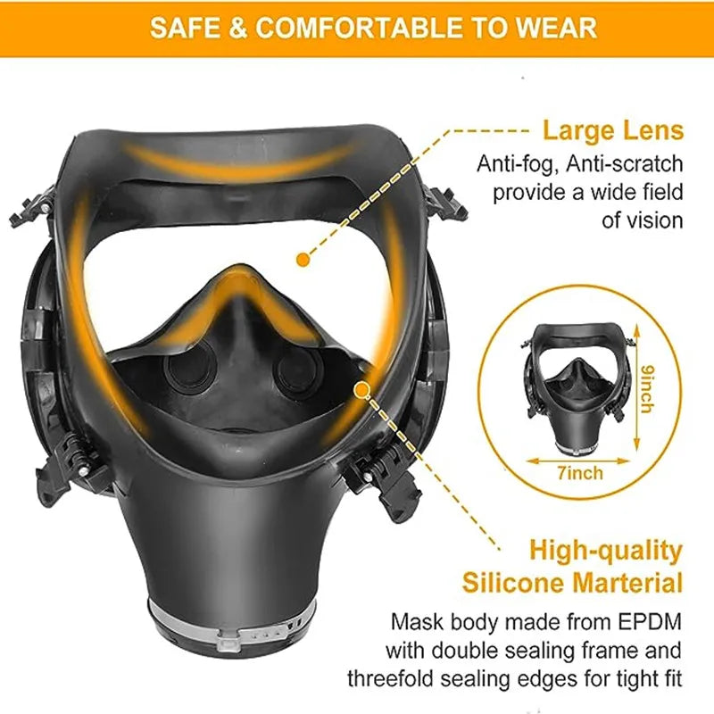 MF14/87 type gas mask full face mask chemical respirator natural rubber filter self-priming mask