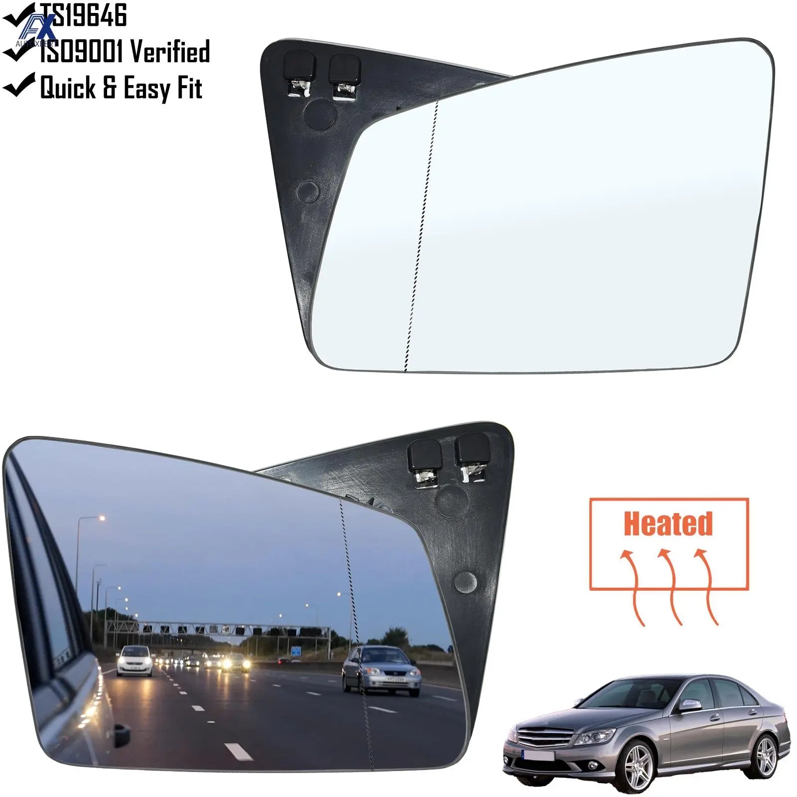 For Benz S C E Class W212 W204 Left & Right Side Heated Wing Door Mirror Rearview Rear View Glass Car Accessories Body Kit Parts