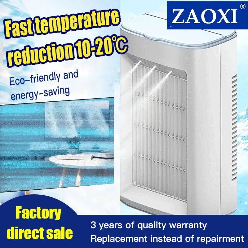 ZAOXI 2023 Air Cooler Multifunction Fan USB Mini Electric Fan Water Spray Mist Portable Air Conditioner Humidifier for Home