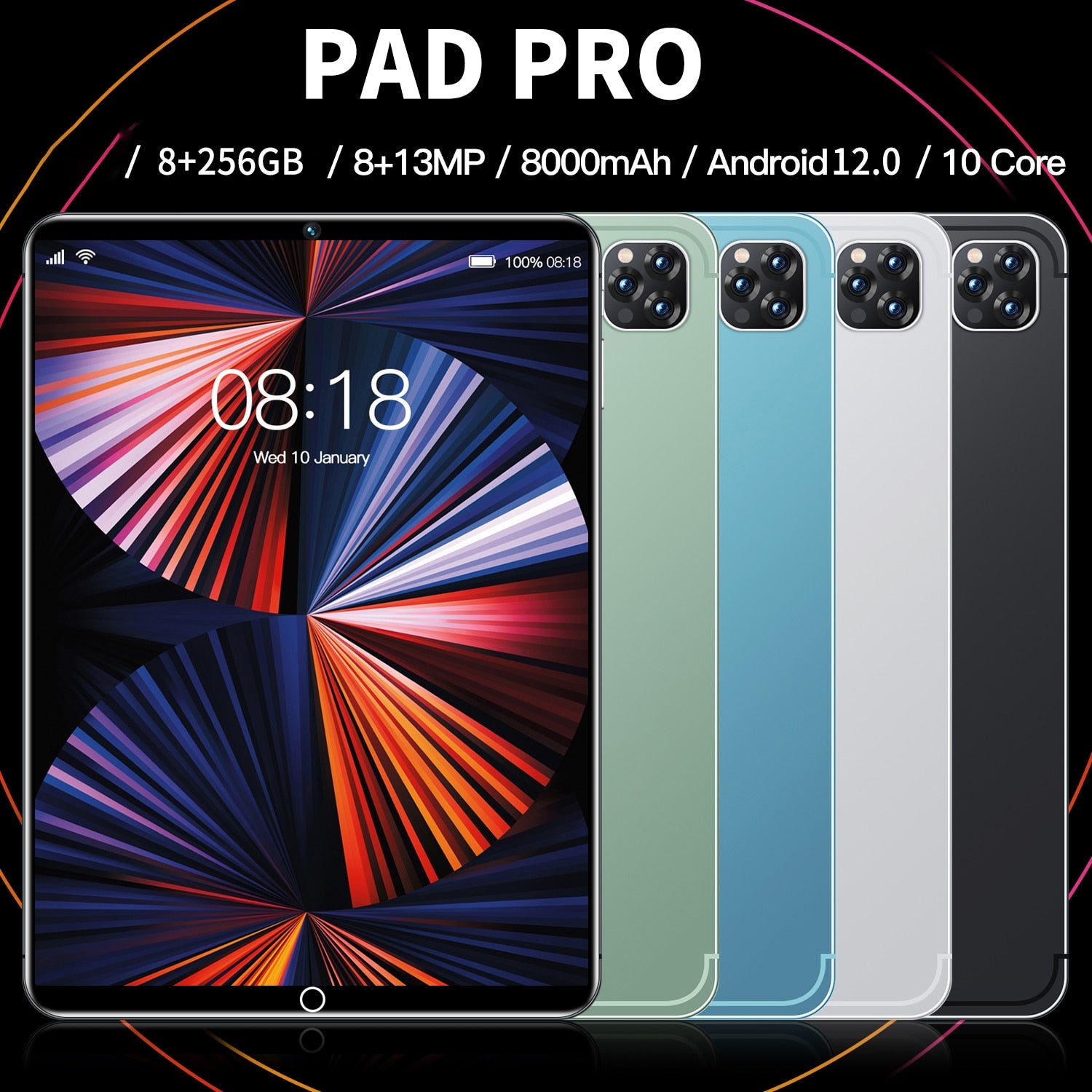 Tablet 4G 5G Pad Pro 8GB RAM 256GB ROM 10.1 inches FHD Display Android 12.0 Dual SIM Card Slot 8000mAh Battery Original Tablets