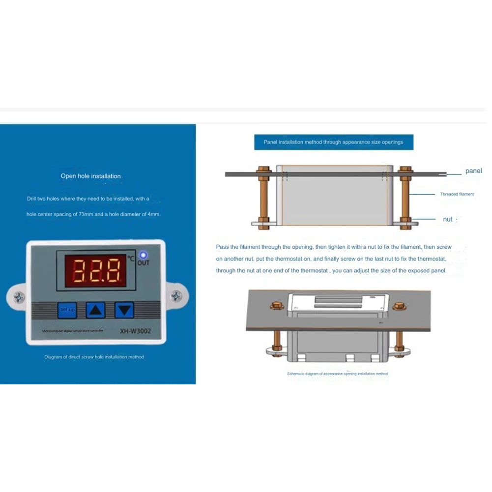 Reliable Temperature Control for Solar Water Heater 2PCS Dual Voltage Digital Temperature Controller 110V/220V 1500W