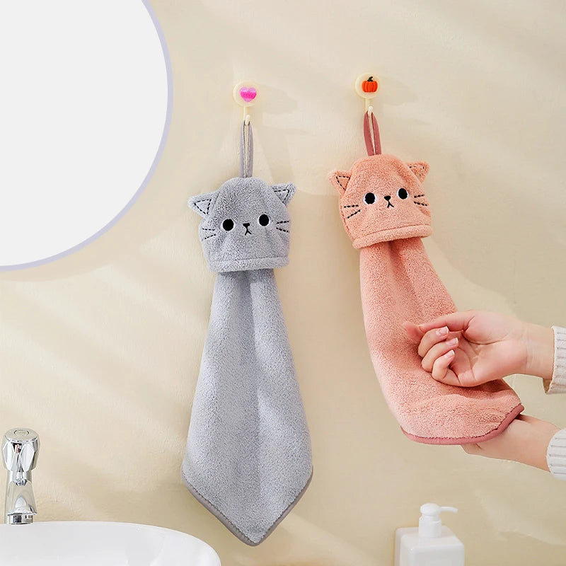 Cat Hand Towel For Child Super Absorbent Microfiber Kitchen Towel High-efficiency Tableware Cleaning Towel Bothroom Tools