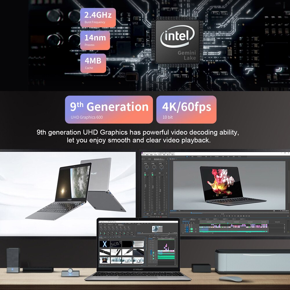 Teclast F7 Plus 2 Laptop 14 inch Int el Gemini Lake N4120 Quad Core 1920 x 1080 8GB RAM 256GB SSD Win 10 Notebook