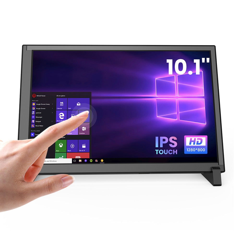 Miktver Driver Free 10.1 Inch Capacitive Touch Screen 1024*600 Portable HDMI Gaming Monitor 3ms Response Compatible Raspberry Pi